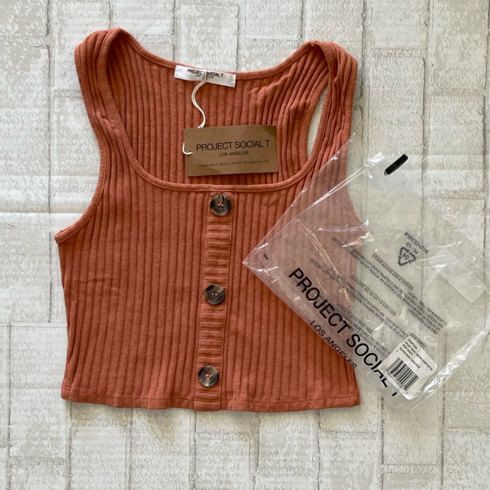 Project Social T BEFORE SUNSET Button Front Sweater Tank - Picture 10 of 14